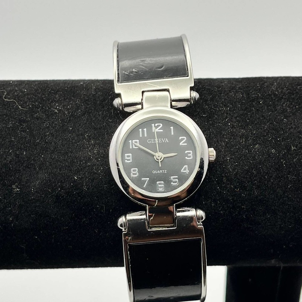 Silver black watch